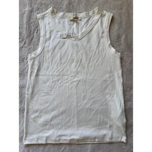 Madewell Cream V-Neck Tank Size Large NWT